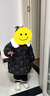戴維貝拉（DAVE＆BELLA）新款甜美女童冬裝外套中長(cháng)款女寶寶羽絨服小童衣服兒童上衣 黑色【現貨】 90 cm 【充絨量57.5g】 曬單實(shí)拍圖