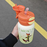 btif瘋狂動(dòng)物城保溫杯便攜卡通不銹鋼雙飲水杯學(xué)生上學(xué)專(zhuān)用運動(dòng)水壺 橙色580ml【提手+吸管+直飲】 曬單實(shí)拍圖