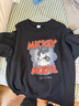 森馬（Semir）迪士尼合作系列衛衣男春寬松字母繡花情侶米奇印花 黑色90001 L 曬單實(shí)拍圖