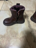 潮讀（Chaodu）真皮加絨加厚羊毛保暖雪地靴女2025冬季新款復古短靴子百搭棉鞋 棕色【厚絨保暖】 37 曬單實(shí)拍圖
