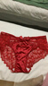 夏季新款性感蕾絲內褲女純欲風(fēng)高級感網(wǎng)紗蝴蝶結三角短褲女 紅色 3350* 1條 XL 120-140斤 曬單實(shí)拍圖