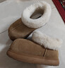 天美意女靴商場(chǎng)同款保暖短靴女雪地靴新款 棕色 39 曬單實(shí)拍圖