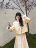 丹珠娜（DanZhuNa）新中式連衣裙國風(fēng)穿搭套裝旗袍秋冬外套女超好看小個(gè)子馬面裙全套 黃色外套+馬面裙（無(wú)飾品） S 曬單實(shí)拍圖