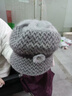 察今新款中老年人冬天女款帽子老太太媽媽保暖加絨羊毛呢盆帽洋氣百搭 毛毛花大檐-灰色【單帽】 曬單實(shí)拍圖
