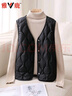 雅鹿2025秋冬新款輕薄羽絨服內膽女馬甲內搭保暖修身坎肩背心輕暖外套 黑色 3XL 推薦145-160斤 曬單實(shí)拍圖