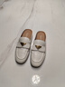 他她（TATA）平底樂(lè )福鞋小金豆秋季新款女白色小皮鞋單鞋女 米白（穆勒拖） 32 曬單實(shí)拍圖
