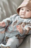 巴厘小豬新生兒嬰兒衣服春秋季滿(mǎn)月純棉男寶寶哈衣四季款ins風(fēng)女寶連體衣 虎嘯山林-藍 【送帽子】 73cm 曬單實(shí)拍圖