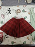 迪士尼復古格紋呢子女童半身裙26年秋冬款圣誕風(fēng)傘裙新年紅百搭A字裙160 曬單實(shí)拍圖