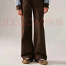 ELLE KIDS童裝秋季女童休閑褲復古時(shí)髦可露麗棕咖色百搭寬松直筒牛仔長(cháng)褲 曬單實(shí)拍圖