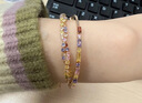 新款超閃彩色鋯石抽拉手鏈女輕奢小眾設計感手鐲時(shí)尚百搭精致手飾 彩色多巴胺鋯石一套 曬單實(shí)拍圖