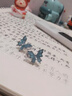 QMXD四件套蝴蝶耳夾女無(wú)耳洞法式花環(huán)人魚(yú)姬仿珍珠小眾設計感百搭耳飾 一對藍色蝴蝶款 曬單實(shí)拍圖