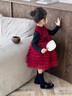 G.duck小黃鴨童裝拜年服女童連衣裙秋冬季加絨蛋糕裙兩件套兒童新中式裙 新中式加絨蛋糕裙 90 建議1~2歲（80-90cm） 曬單實(shí)拍圖