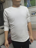 布先生明星同款長(cháng)袖T恤男士小白T內搭 長(cháng)袖標準T-圓領(lǐng)-白色 2XL(185) 曬單實(shí)拍圖