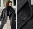 ELLE深灰色綿羊毛假兩件雙面呢大衣女2025冬季新款長(cháng)款毛呢外套 深灰 M 曬單實(shí)拍圖