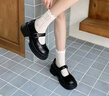 ZHR單鞋女經(jīng)典復古瑪麗珍鞋百搭日系jk女鞋厚底英倫皮鞋JF200黑色36 曬單實(shí)拍圖