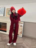 女童加絨衛衣套裝過(guò)年服冬裝2026新款兒童女孩本命年12歲運動(dòng)衣服 安哥拉紅加絨套裝【冬季加絨款】 150 曬單實(shí)拍圖
