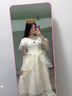 2025新款秋季連衣裙成人女法式高級感超仙晚禮服宴會(huì )小個(gè)子公主裙 米白色 杏色 S 高品質(zhì)（收藏送項鏈兩蝴蝶結） 曬單實(shí)拍圖
