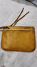 頭層牛皮零錢(qián)包女士復古褶皺做舊小錢(qián)包手工擦色做舊褶皺時(shí)尚錢(qián)夾 黃色 SG734 曬單實(shí)拍圖