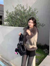 粟茝牛仔皮草拼接外套年輕版狐貍毛女2025新款復古做舊鵝絨派克服短款 云雀灰 M 曬單實(shí)拍圖