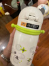 babycare熊貓兒童保溫杯寶寶水杯嬰幼兒學(xué)飲吸管杯外出保溫水壺幼兒園小學(xué) 贈直通吸嘴-星屑灰背帶款 450ml 曬單實(shí)拍圖