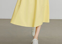初語(yǔ)法式高腰半身裙女2025秋季新款檸檬黃100%棉簡(jiǎn)約傘裙 檸檬黃 M 曬單實(shí)拍圖