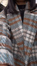 尚靜毛呢大衣女25年冬新女裝格紋拼色寬松保暖復古中長(cháng)款夾棉呢子外套 曬單實(shí)拍圖