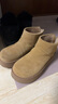 百麗（Belle）復古絨面勃肯鞋女2025冬新商場(chǎng)同款厚底加絨休閑短靴E6F1DDD5 棕色-厚絨 37 (235mm) 曬單實(shí)拍圖