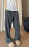 牧唯老錢(qián)風(fēng)重磅休閑長(cháng)褲男士秋冬新款肌理紋寬松顯瘦直筒百搭彎刀褲子 灰色【高品質(zhì)】 XL [建議125-140斤] 曬單實(shí)拍圖