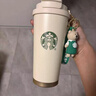 星巴克（Starbucks）杯子節日禮物不銹鋼保溫杯情侶對杯禮盒咖啡杯水杯男女士伴手禮 白金女神+掛件+袋子 曬單實(shí)拍圖