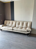 NORHOR北歐表情中古復古風(fēng)奶油包豪斯/舒芙蕾金屬高靠背真皮沙發(fā)黑白G 【現貨】懸浮款|米白色2.5m|全真皮 曬單實(shí)拍圖