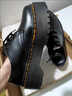 明星同款1461quad厚底3孔馬丁靴真皮圓頭低幫小皮鞋女學(xué)生松糕底 黑色 45 曬單實(shí)拍圖
