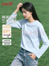 班尼路（Baleno）2026春季新款純棉長(cháng)袖T恤女士休閑百搭簡(jiǎn)約純色打底衫女裝上衣服 曬單實(shí)拍圖