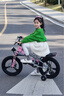 飛鴿兒童自行車(chē)男女寶寶腳踏車(chē)3-8-12歲兒童山地車(chē)14-18-22寸小孩單車(chē) 櫻花粉 一體輪 避震前叉 后座版+閃光輔助輪+側支撐 16寸【適合身高105-135厘米】 曬單實(shí)拍圖