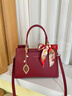 紀詩(shī)哲（GIEVSZHE）輕奢品牌包包女包女士手提包真皮單肩斜挎婚包送媽媽生日禮物侈 酒紅色1 曬單實(shí)拍圖