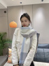 啄木鳥(niǎo)（TUCANO）羊毛格子圍巾女2025新款男款學(xué)生冬季生日禮物披肩秋冬暖絨圍脖禮 71#-藍白灰格 曬單實(shí)拍圖