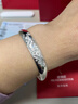 老銀匠s999足銀手鐲女送媽媽奶奶款福字推拉式可調節足銀手鐲銀鐲子女 曬單實(shí)拍圖