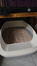美卡升級款半封閉貓砂盆特大號踏板敞開(kāi)式防外濺防臭貓廁所便盆銀灰色 曬單實(shí)拍圖