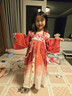 安妮優(yōu)兒中秋節漢服女童中國風(fēng)2025兒童裝超仙古裝女孩古風(fēng)裙子 紅色 120 曬單實(shí)拍圖