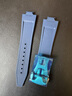 維途適配浪琴康卡斯悅動(dòng)系列計時(shí)碼表新款氟橡膠表帶L3.830/835原裝膠帶手表鏈 深藍色-銀扣 曬單實(shí)拍圖