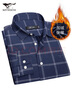 七匹狼長(cháng)袖襯衫男加絨加厚秋季格子格紋襯衣男士打底衫商務(wù)休閑長(cháng)襯男裝 102(深藍) 2XL 180/96A 曬單實(shí)拍圖