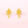 周六福（ZLF）新年禮物黃金耳釘女款足金沙面田園系列金蕊花語(yǔ)耳飾 計價(jià) 一對-1.84g 曬單實(shí)拍圖