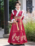 安妮優(yōu)兒（Anneyol）男童漢服秋冬少爺唐裝冬季男孩拜年服兒童古裝冬裝加厚 紅色 150 曬單實(shí)拍圖