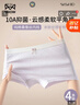 貓人（MiiOW）兒童內褲女童純棉抗菌A類(lèi)棉舒適透氣親膚四角少女孩平角短褲頭 粉色+紫色+奶黃+藍色【4條裝】 120 【建議體重30-40斤】 曬單實(shí)拍圖