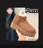 UGG EVERSHEEPSKINS周冬雨厚底UGG5厘米mini增高桑坡冬季新款雪地靴加厚棉鞋外穿 栗色 36 女 曬單實(shí)拍圖