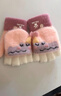 卡爾美（KELME）兒童手套3-6歲冬季女童保暖手套翻蓋半指小學(xué)生寫(xiě)字針織手套6-12 曬單實(shí)拍圖