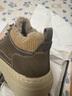 百麗休閑保暖高幫鞋男2026新春季商場(chǎng)款厚底增高工裝板鞋8ZY11AD6 卡其色（高幫絨里） 40 (250mm) 曬單實(shí)拍圖