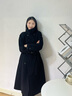 MUSINSA STANDARD【精英衣櫥】韓國25秋冬雙排扣長(cháng)款女士毛呢大衣 黑色(BK) S 曬單實(shí)拍圖