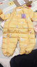 紅唇珊嬰幼兒連體羽絨棉服加厚加絨新生兒爬爬服連帽卡通保暖哈衣爬行服 黃色 100碼 建議12-18個(gè)月23-29斤 曬單實(shí)拍圖