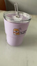 雙層卡通玻璃杯可樂(lè )杯小巧便攜高顏值杯子可愛(ài)隔熱家用隨行水杯 紫色-400ml 曬單實(shí)拍圖