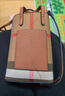 【Hotend】輕奢百搭條紋斜挎包 約18*5*12cm 棕拼焦糖色 焦糖色 曬單實(shí)拍圖